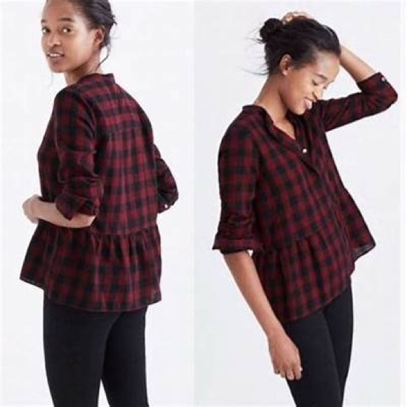 Madewell burgundy blouse Size L - Picture 1 of 5